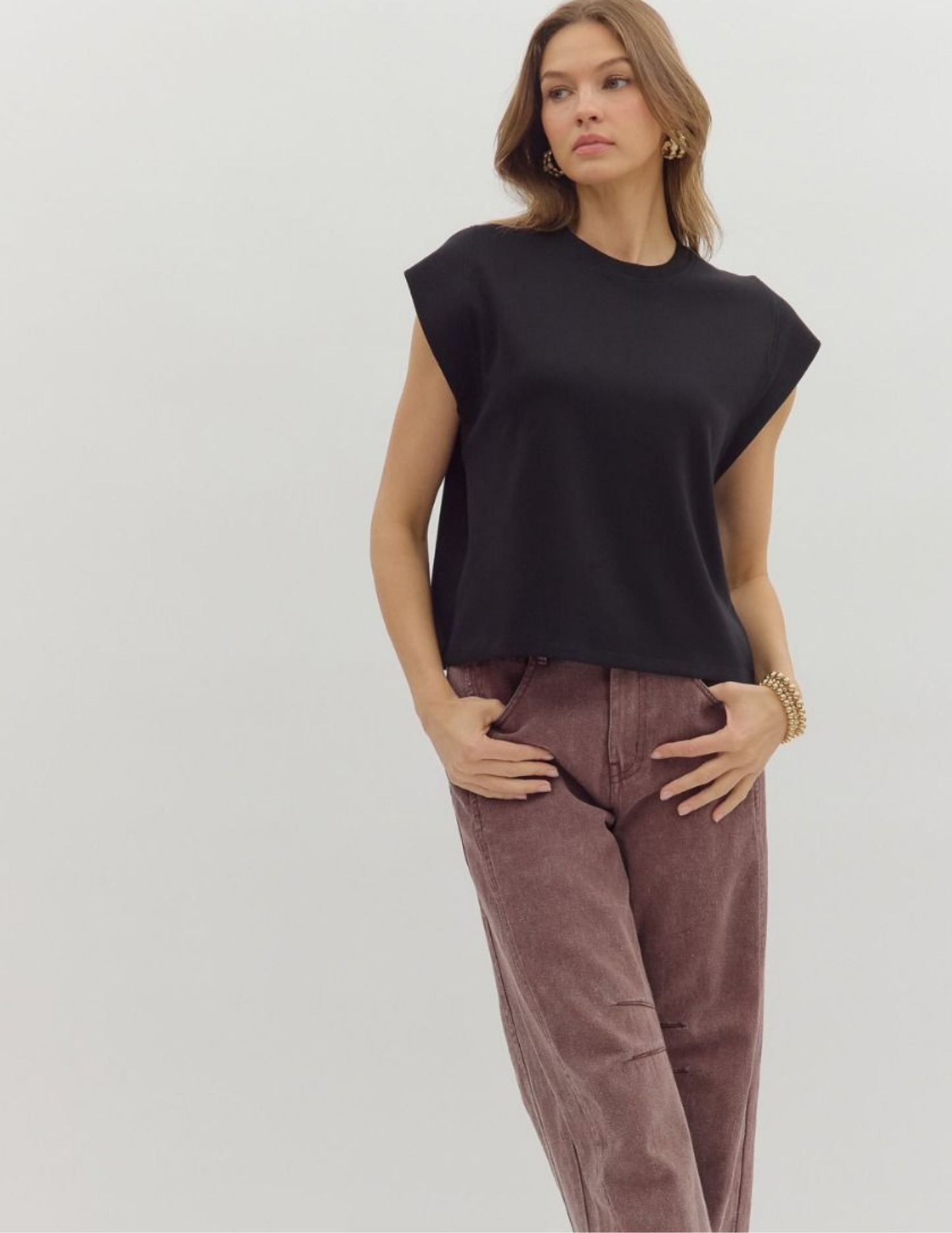 Carmen Cap Sleeve Top- Black - Tres Chic Boutique