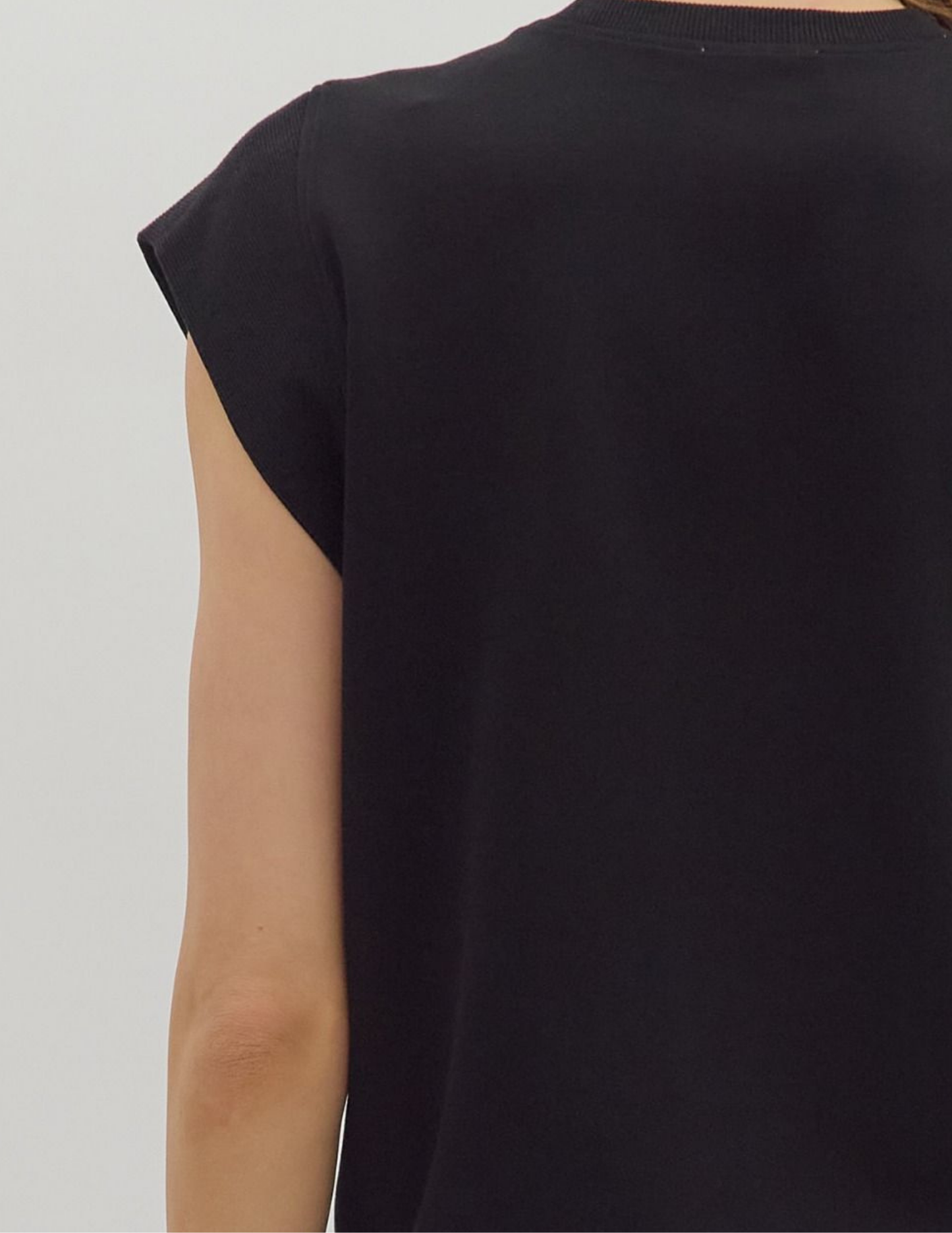 Carmen Cap Sleeve Top- Black - Tres Chic Boutique