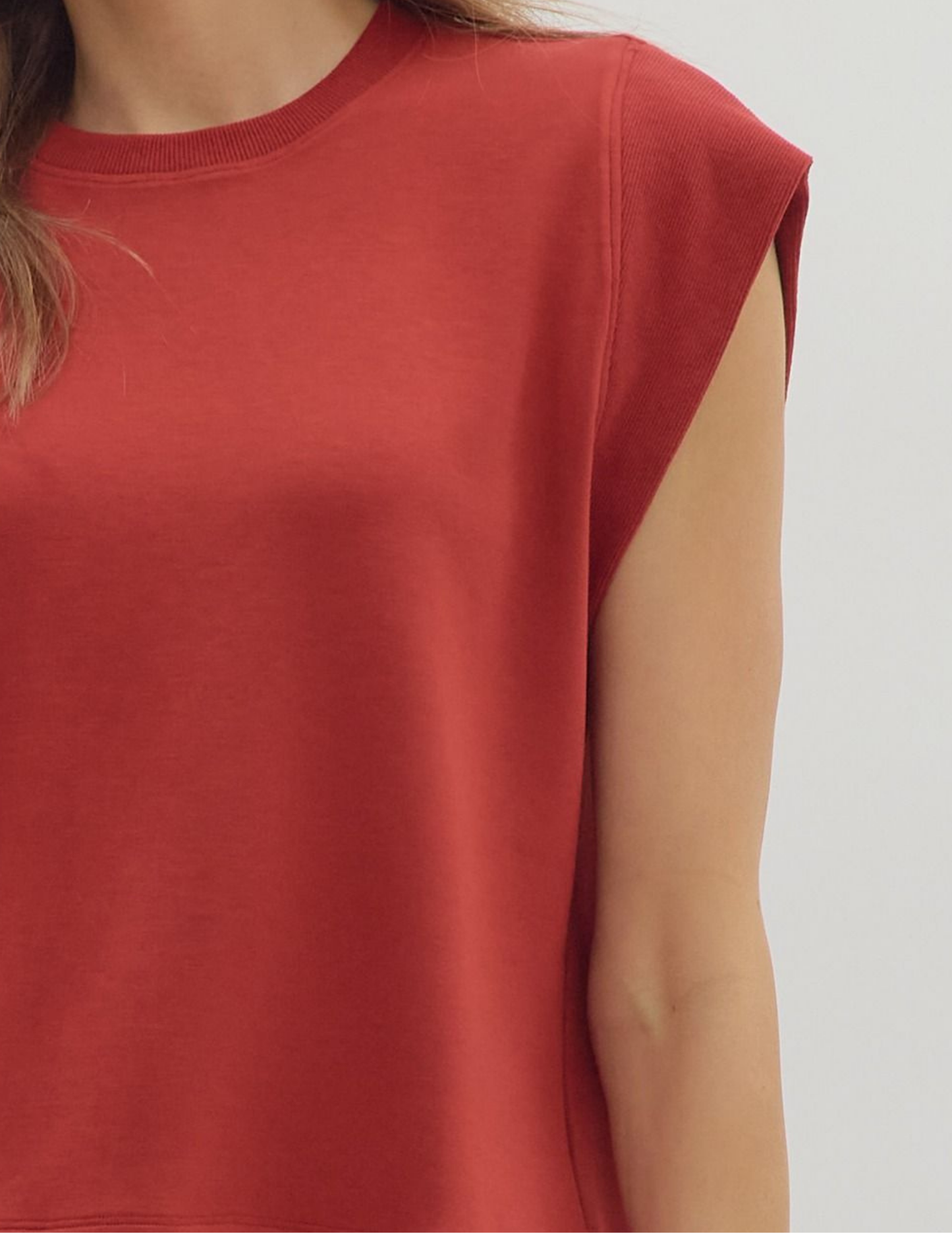Carmen Cap Sleeve Top- Brick - Tres Chic Boutique