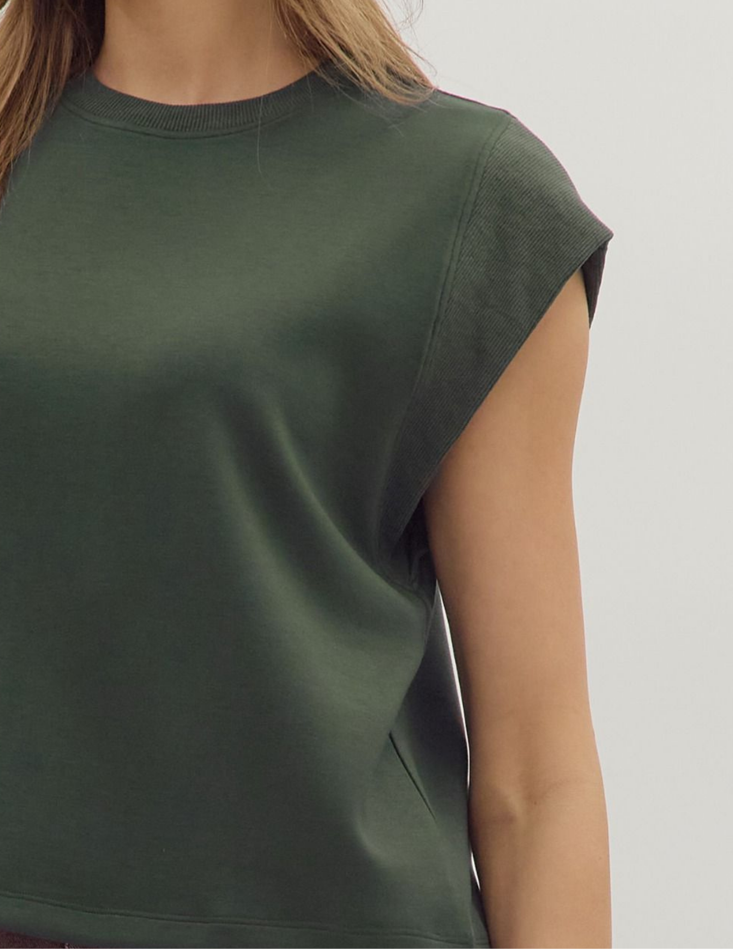 Carmen Cap Sleeve Top- Forest - Tres Chic Boutique