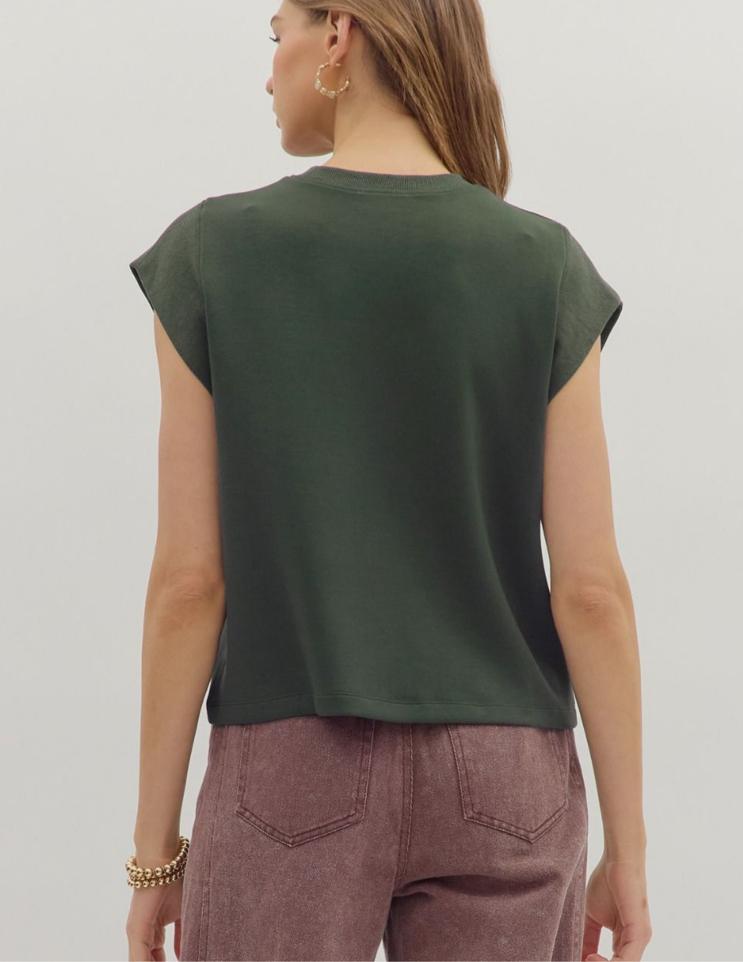 Carmen Cap Sleeve Top- Forest - Tres Chic Boutique