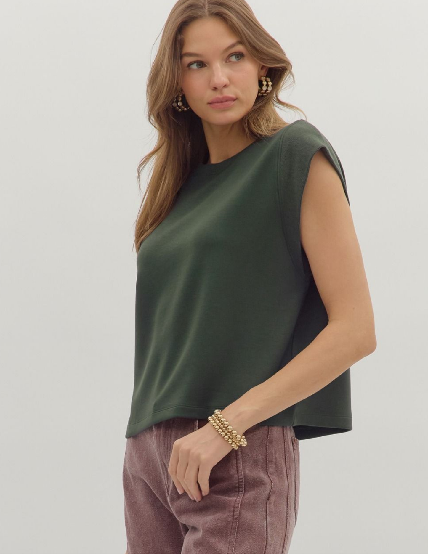 Carmen Cap Sleeve Top- Forest - Tres Chic Boutique