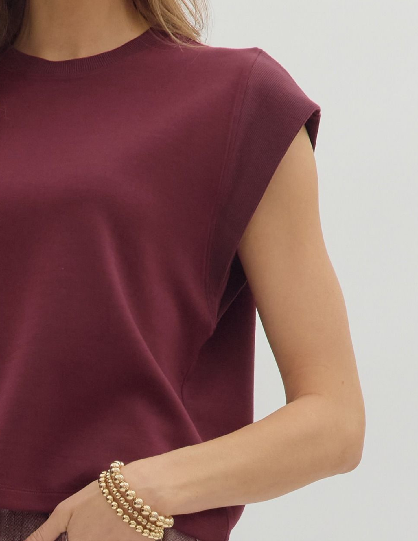 Carmen Cap Sleeve Top- Merlot - Tres Chic Boutique