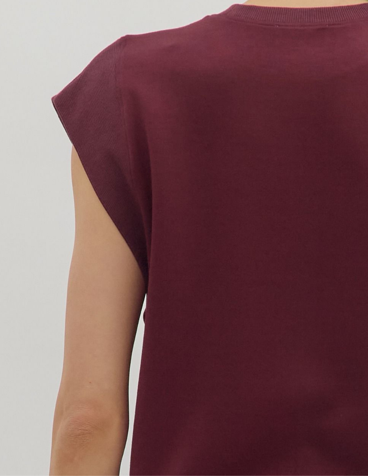 Carmen Cap Sleeve Top- Merlot - Tres Chic Boutique
