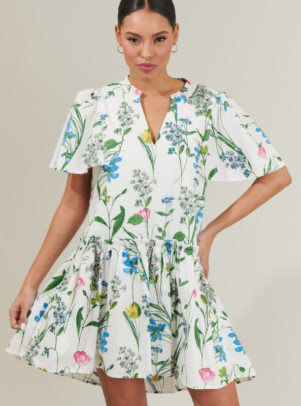 Clove Garden Floral Rock A By Trapeze Mini Dress