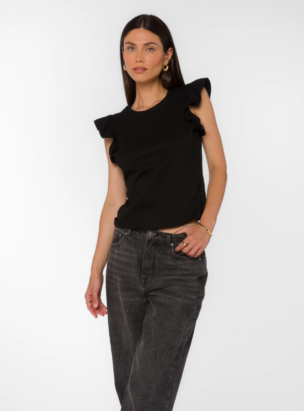 Fabiola Black Tee - Tres Chic Boutique