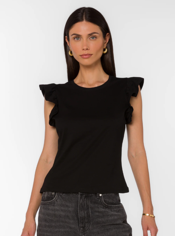 Fabiola Black Tee - Tres Chic Boutique