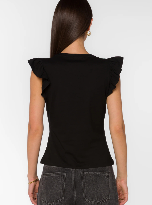 Fabiola Black Tee - Tres Chic Boutique