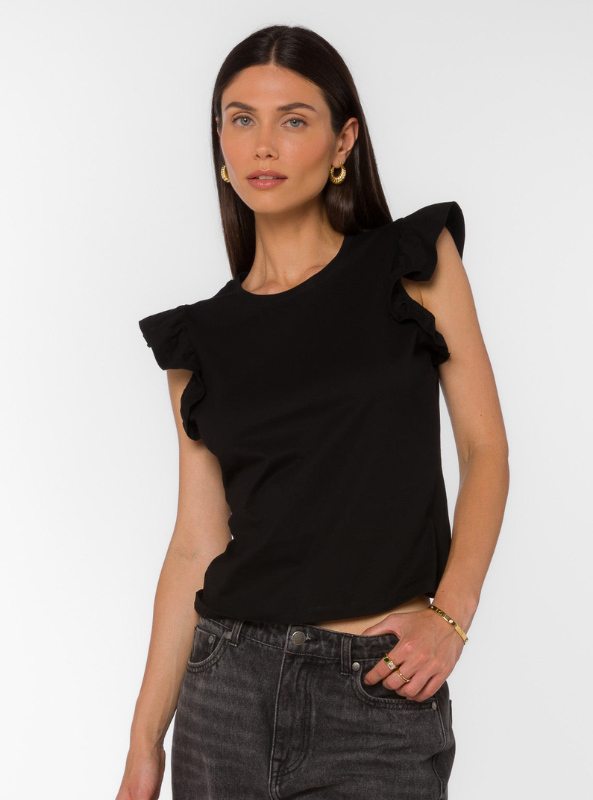 Fabiola Black Tee - Tres Chic Boutique