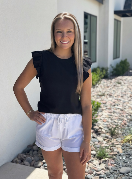 Fabiola Black Tee - Tres Chic Boutique