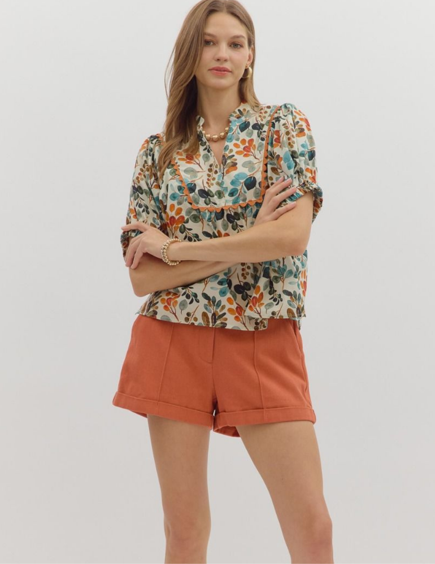 Fall Foliage Ecru Top - Tres Chic Boutique