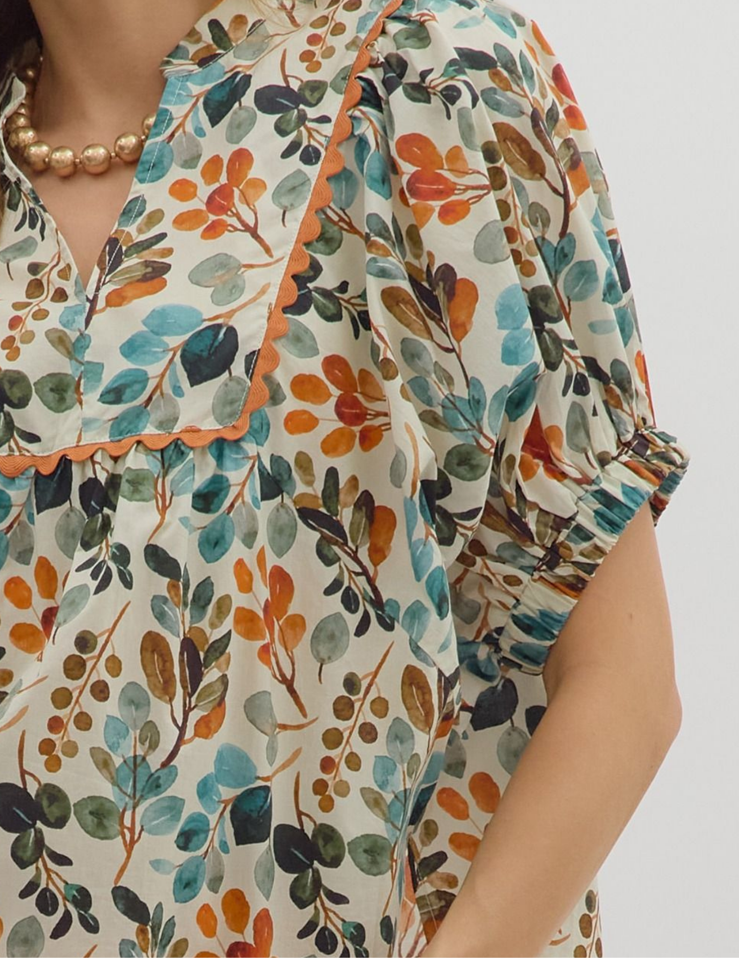 Fall Foliage Ecru Top - Tres Chic Boutique