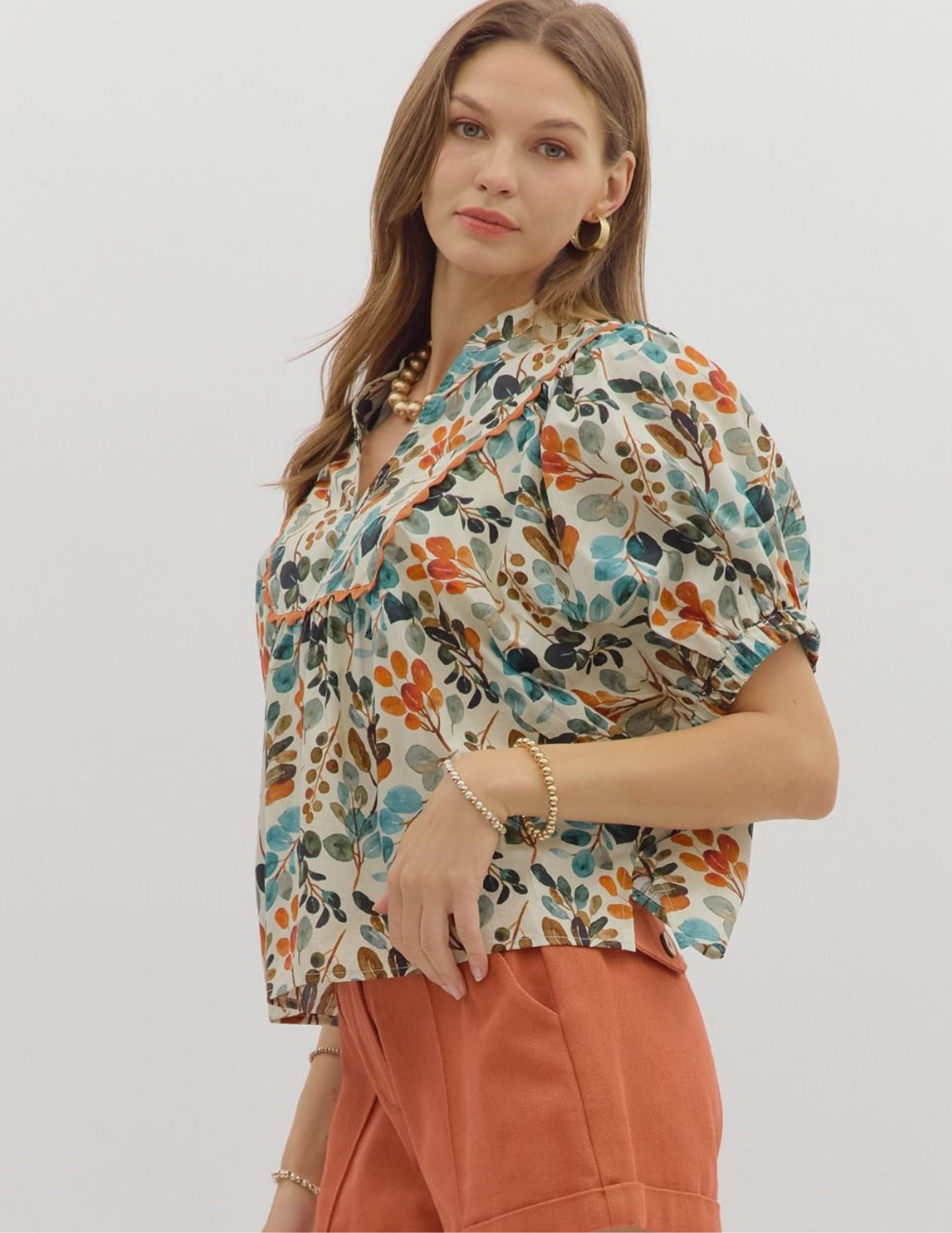 Fall Foliage Ecru Top - Tres Chic Boutique