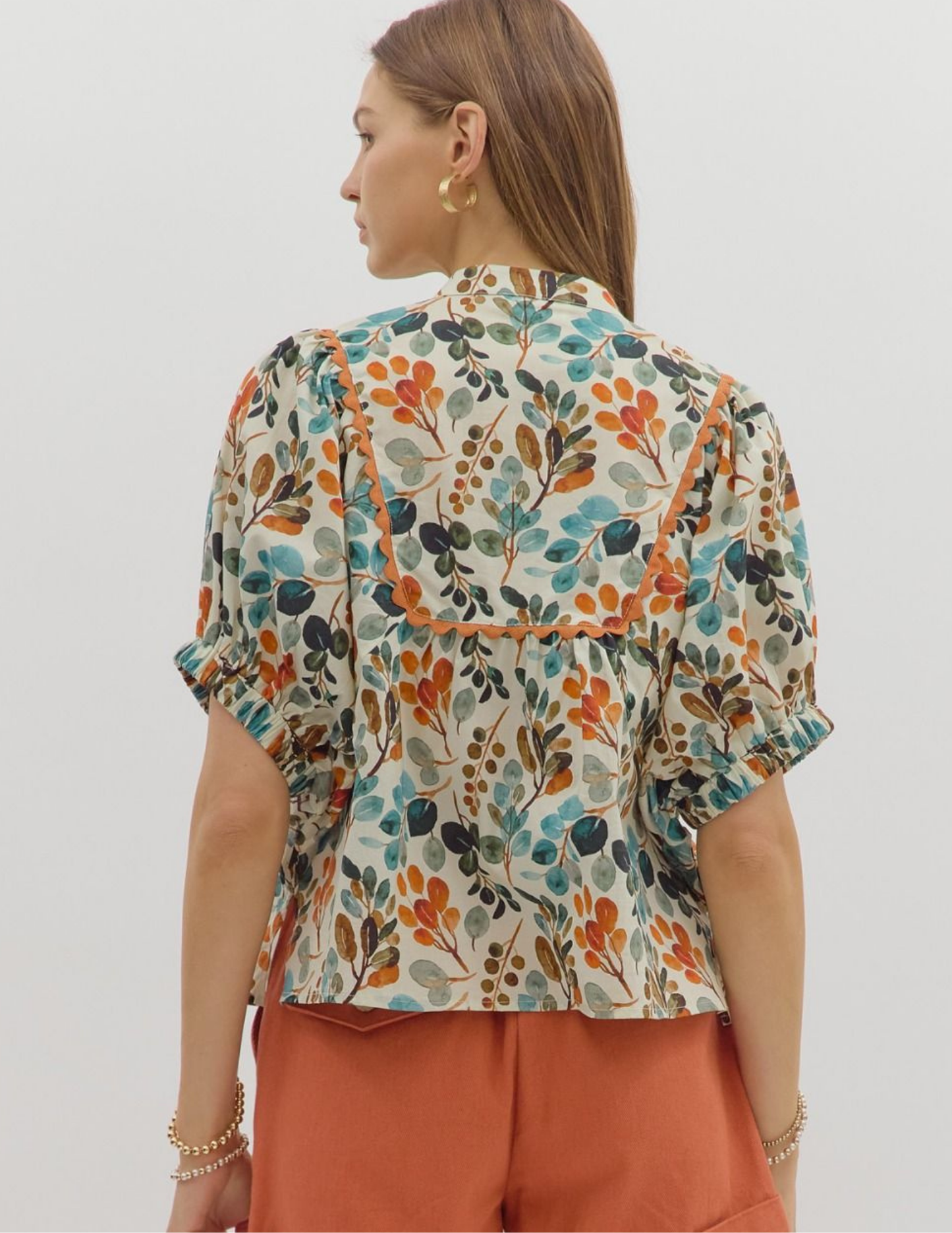 Fall Foliage Ecru Top - Tres Chic Boutique