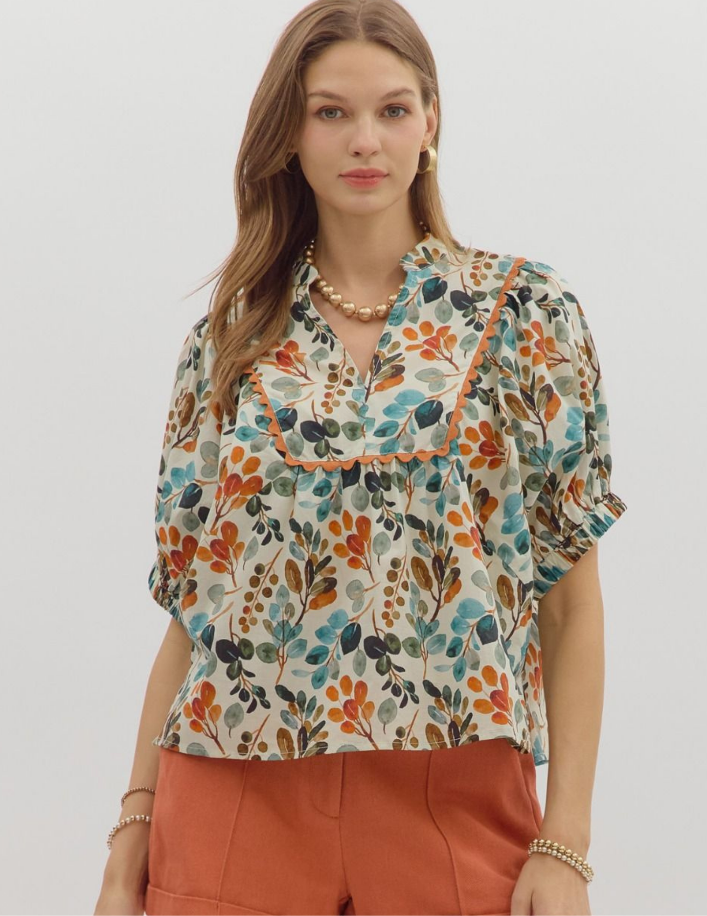 Fall Foliage Ecru Top - Tres Chic Boutique