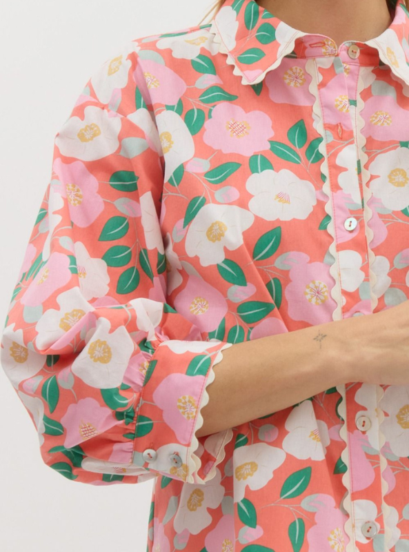 Floral Button Up Top - Tres Chic Boutique