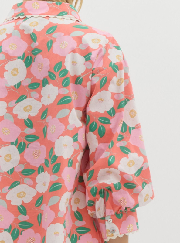 Floral Button Up Top - Tres Chic Boutique