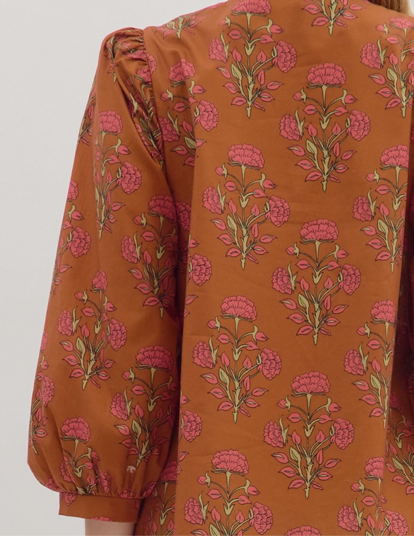 Floral Fall Top- Brown