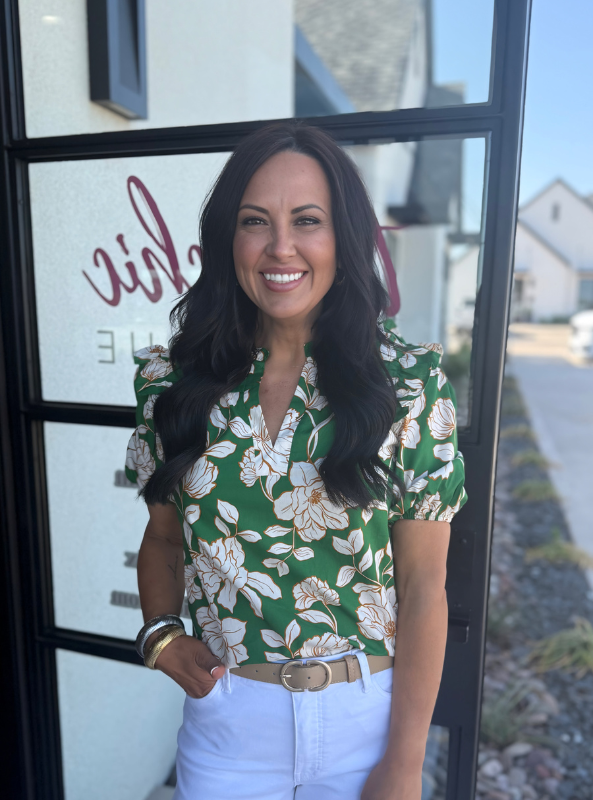 Lucena Floral Paz Poplin Short Sleeve Top