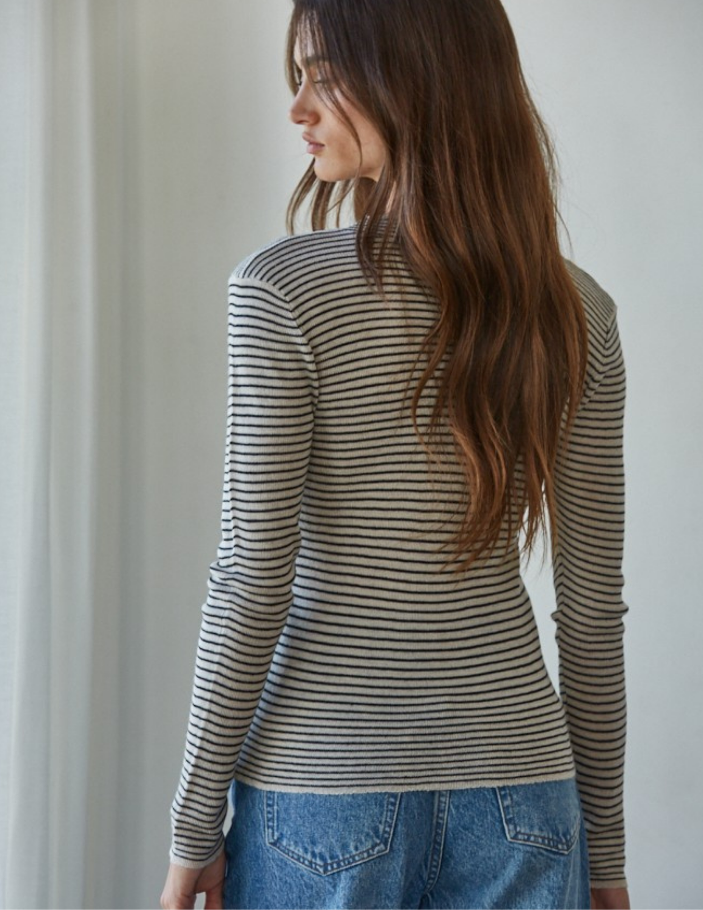 Moulin Mock Long Sleeve- Taupe/ Black