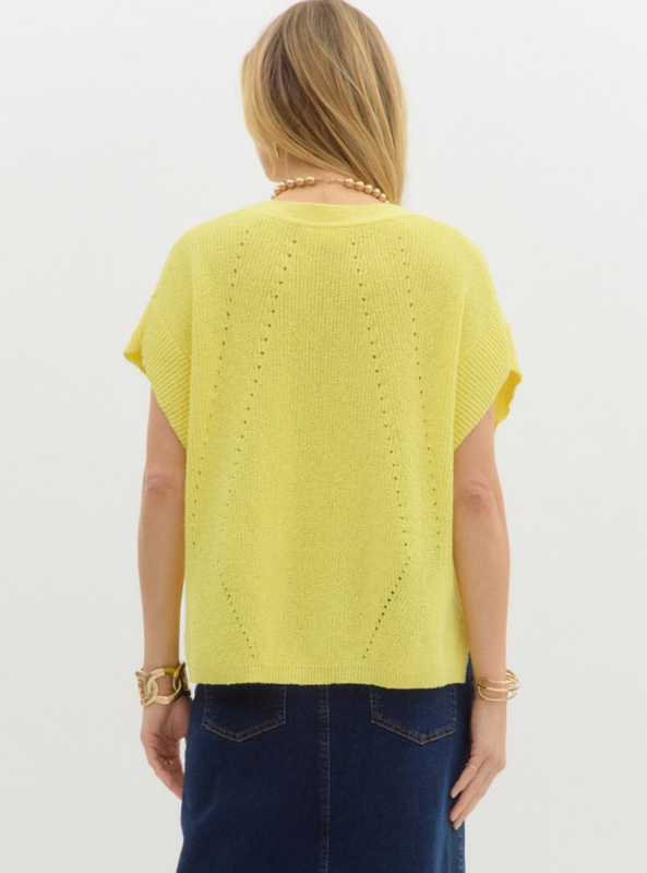 Neon Yellow Summer Sweater - Tres Chic Boutique