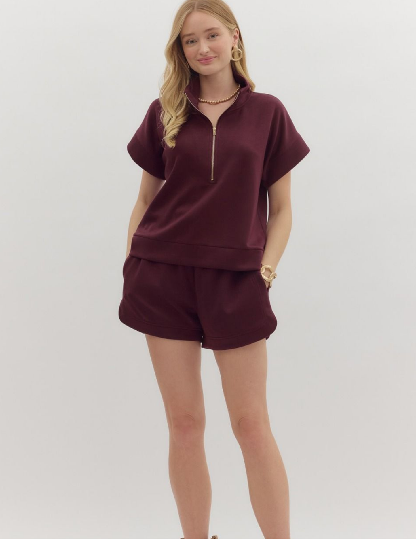 On The Go Burgundy Top