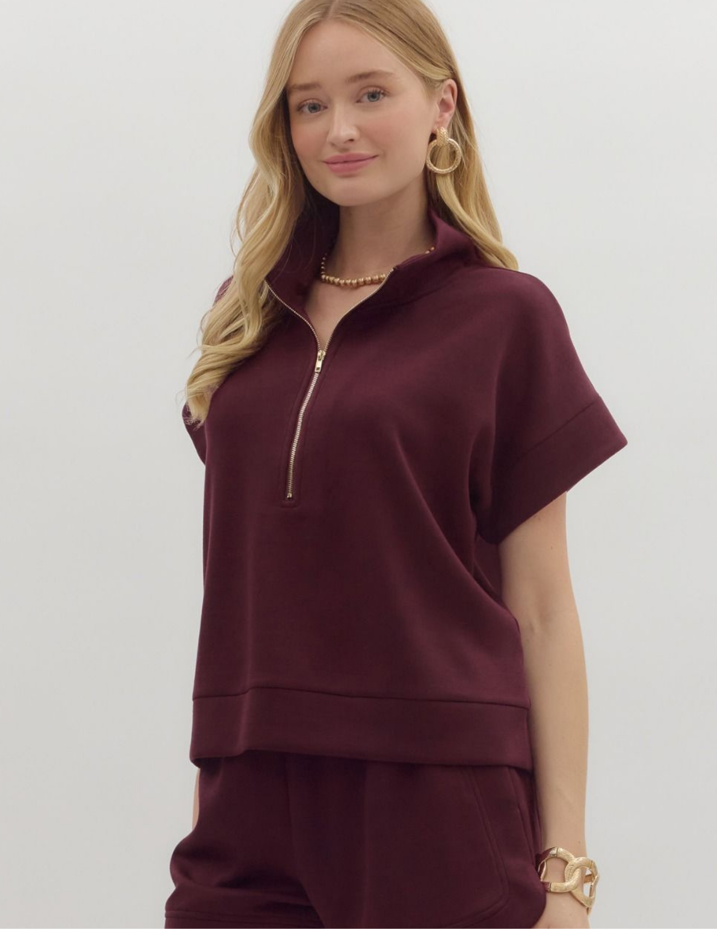 On The Go Burgundy Top