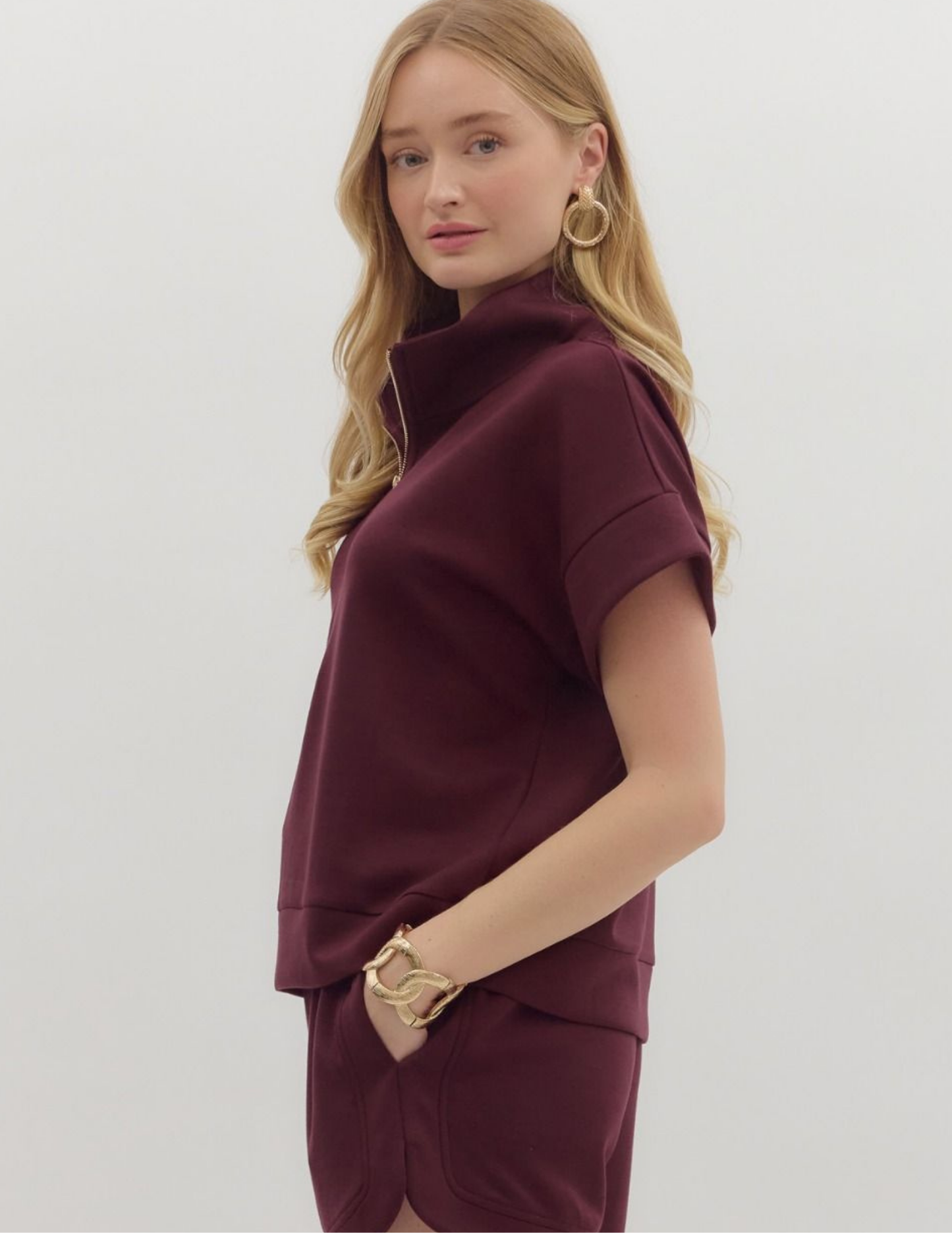 On The Go Burgundy Top