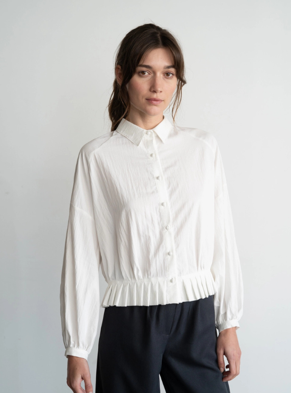Pleated Hem Raglan Top - Tres Chic Boutique