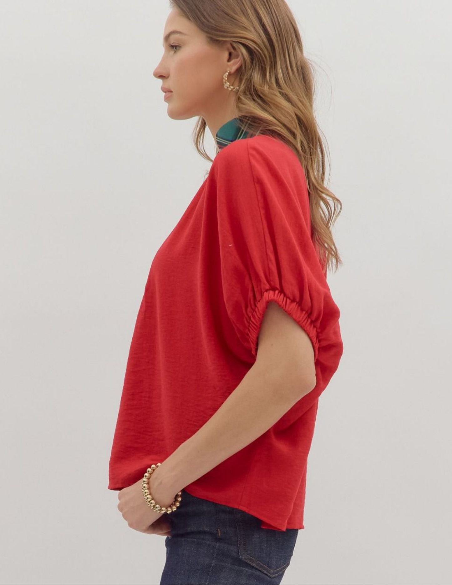 Red Dolman Top