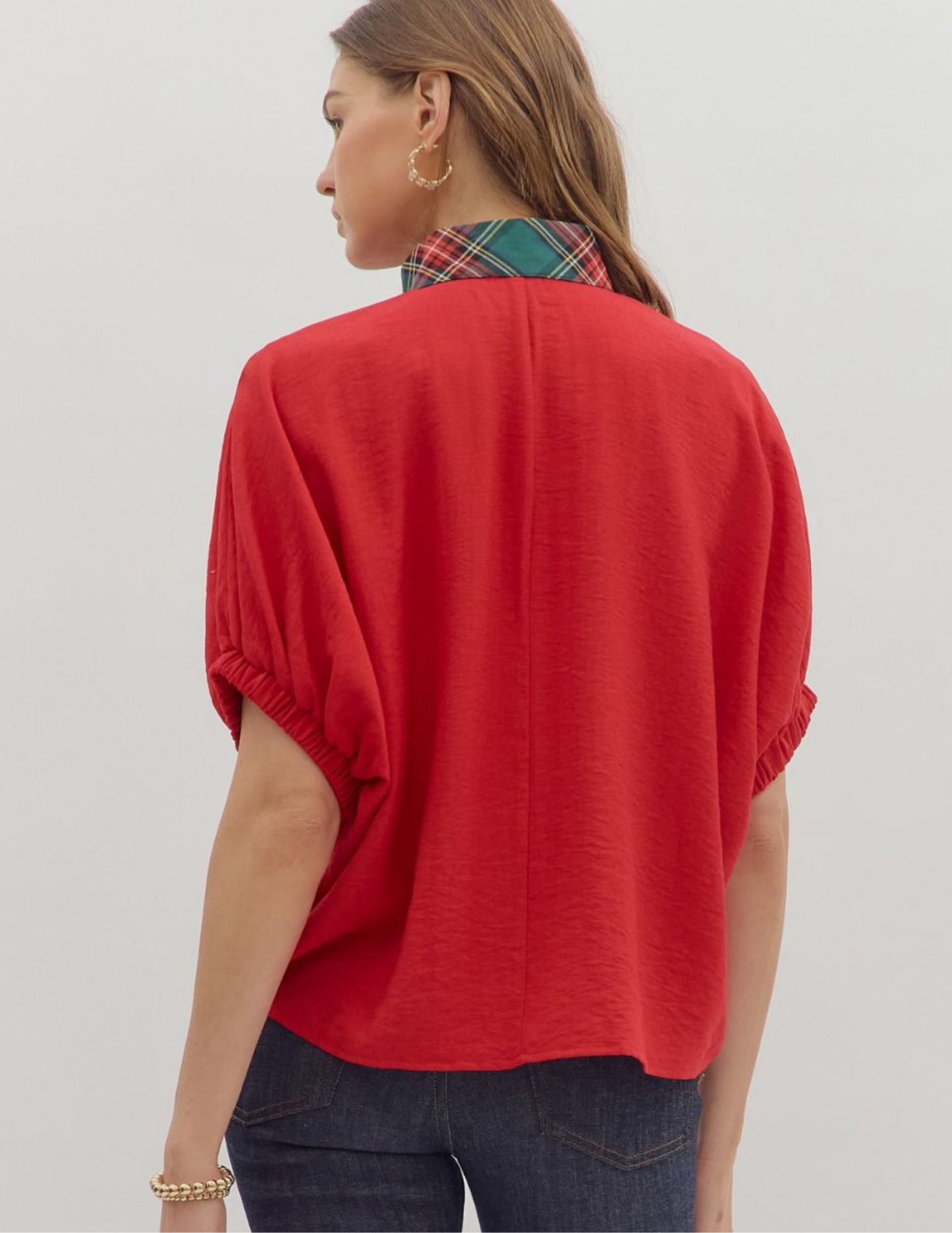 Red Dolman Top