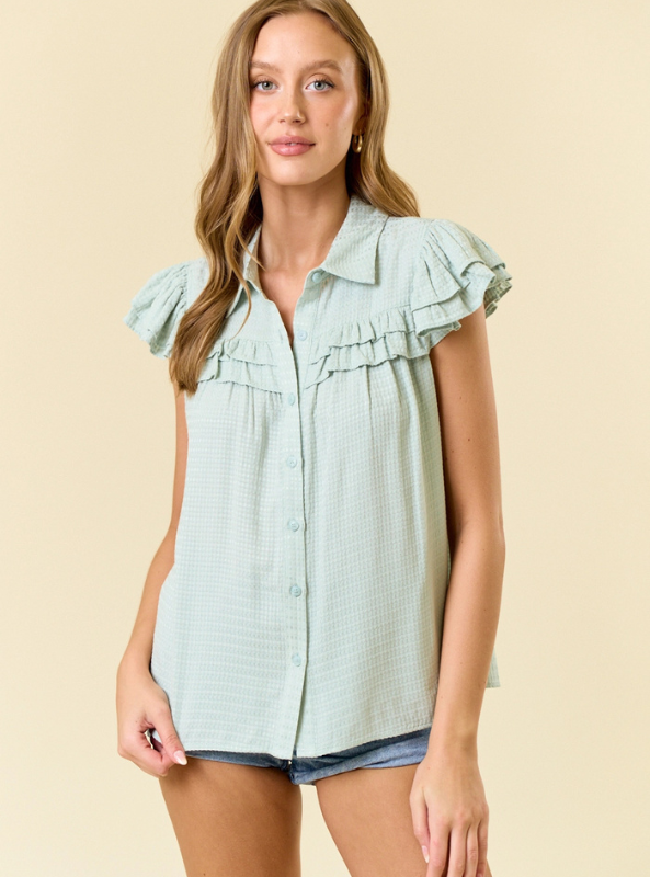 Ruffle Cap Sleeve Top