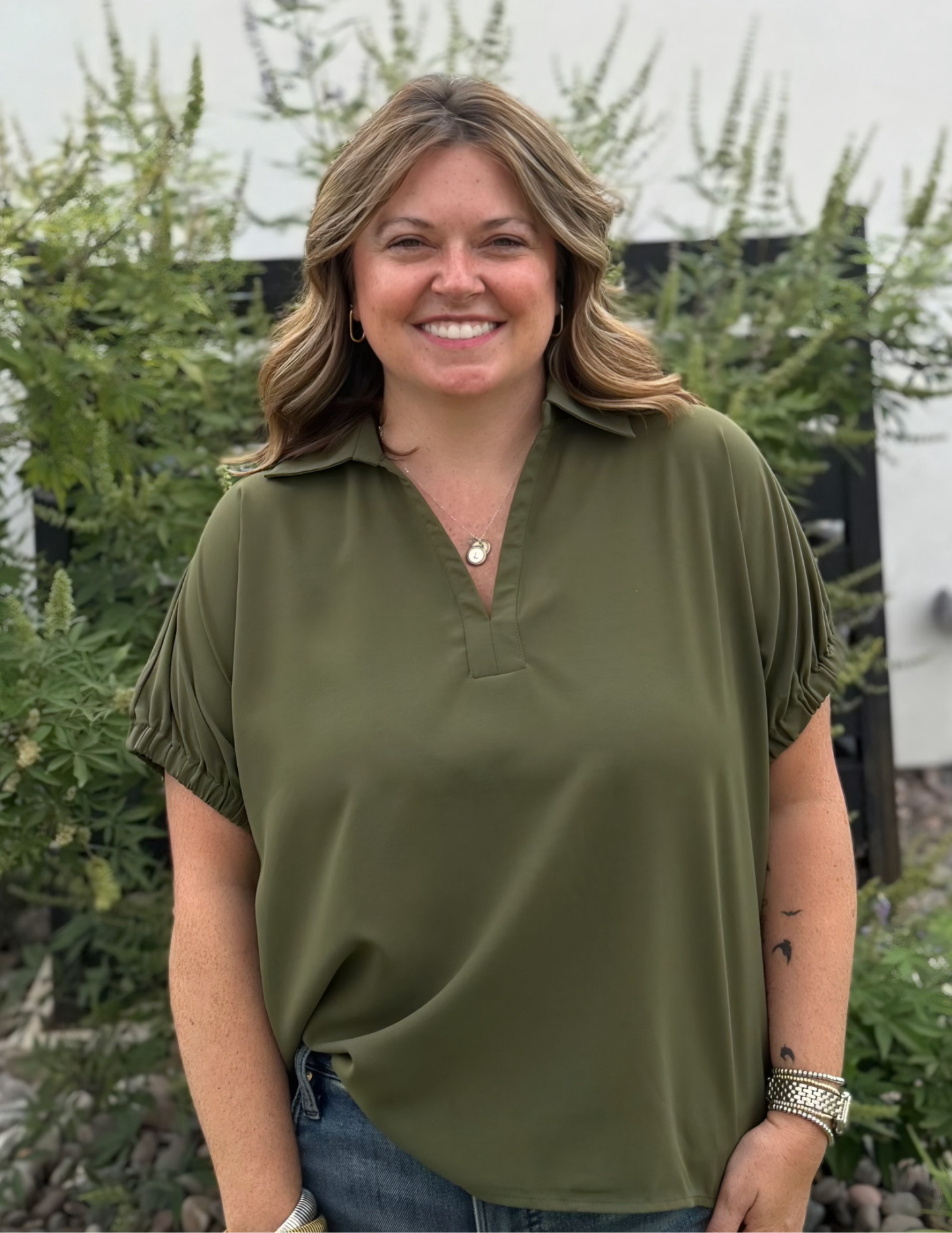 Solid Go To Tunic- Olive - Tres Chic Boutique