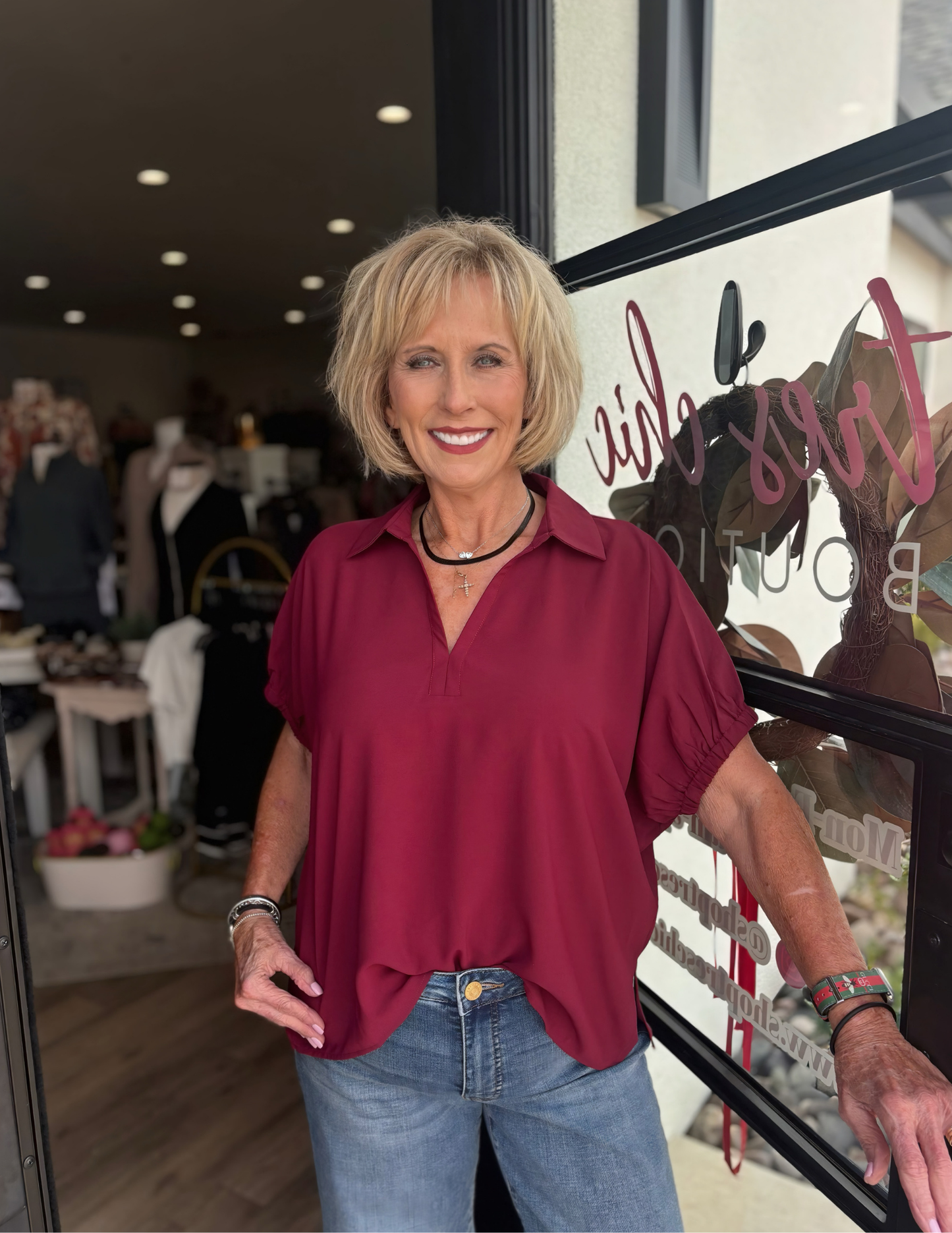 Solid Go To Tunic- Burgundy - Tres Chic Boutique