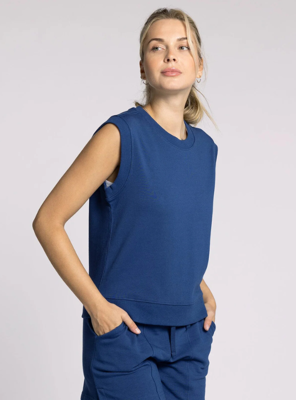 Paulie Top- Navy Peony