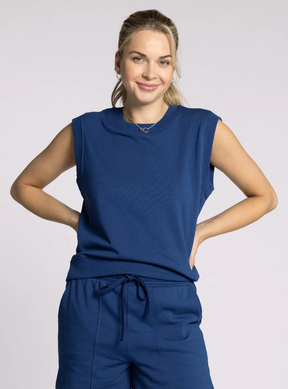 Paulie Top- Navy Peony