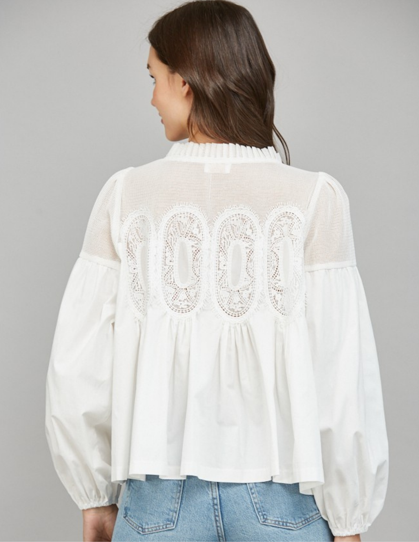 White Lace Applique Top - Tres Chic Boutique