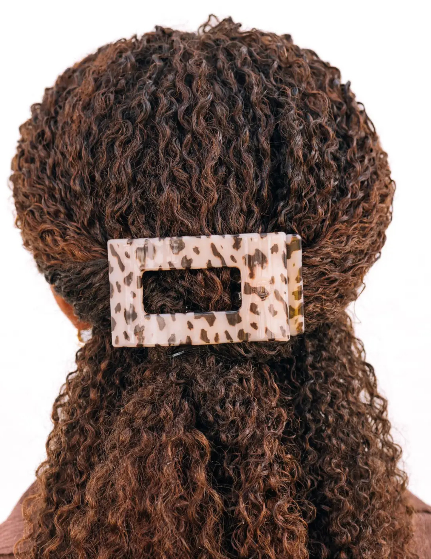 Flat Rectangle Hair Clip - Blonde Tortoise - Medium - Tres Chic Boutique