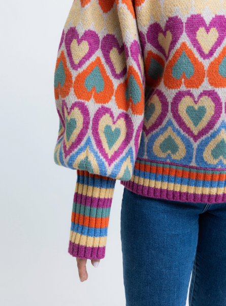 Multi Heart Novelty Sweater