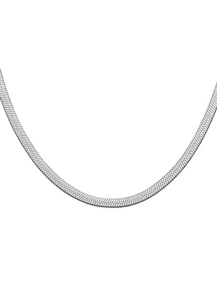 Herringbone Necklace Silver