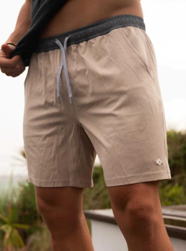 Athletic Shorts- Heather Khaki- Driftwood Camo Liner