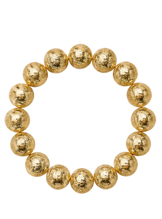 18K Brushed Gold Large Round Bracelet