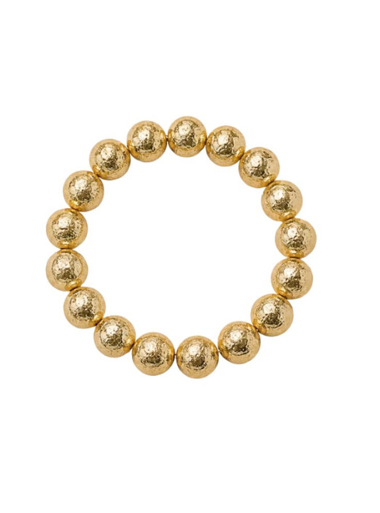 18K Brushed Gold Medium Round Bracelet