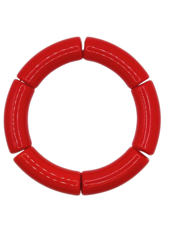 Red Acrylic Bamboo Bracelet
