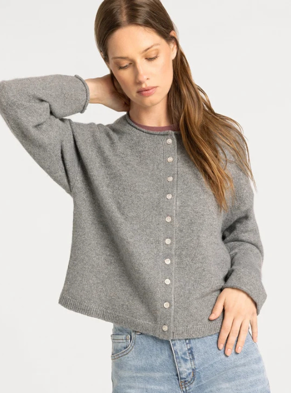 Dover Cardigan Heather Charcoal