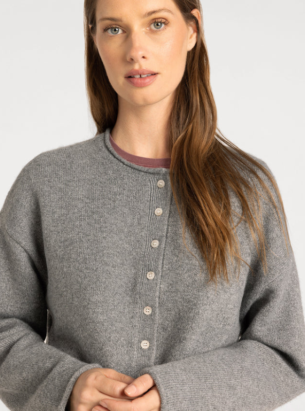 Dover Cardigan Heather Charcoal