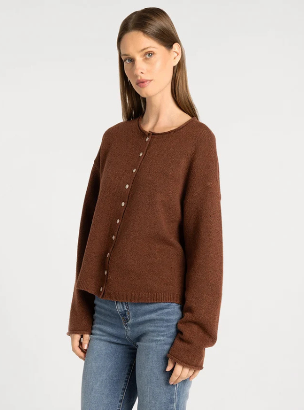 Dover Cardigan - Heather Mahogany