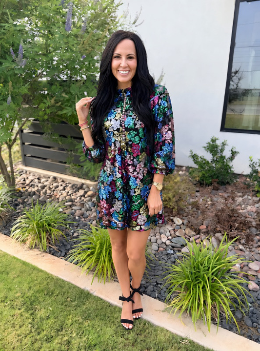 BC Caftan - Midnight Garden Sequin