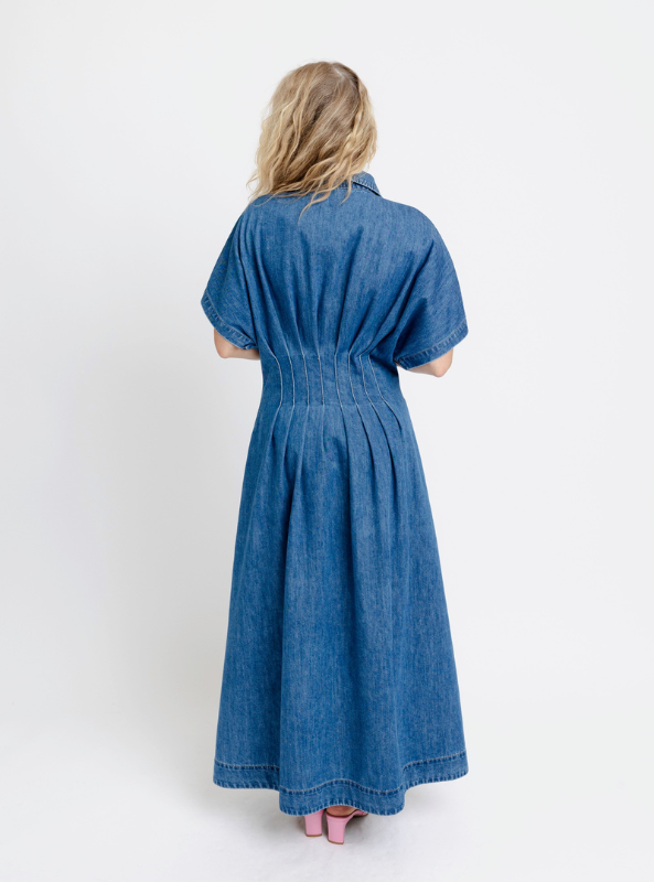 Karlie- Denim Shirt Maxi Dress