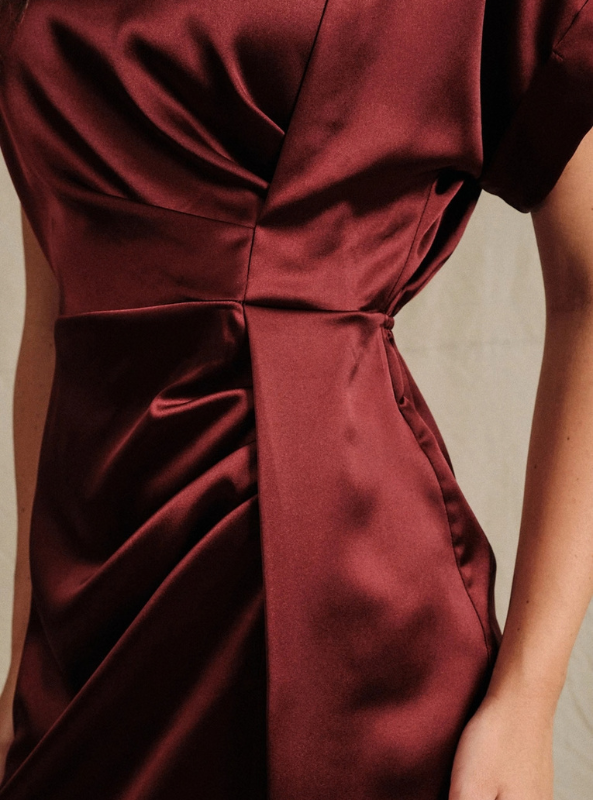 Satin Fit & Flare Mini Dress